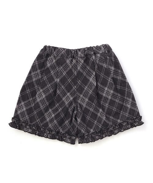 BeBe Petits Pois Vert / ベベ プチ ポワ ヴェール ショート・ハーフ・半端丈パンツ | 【店舗限定】チェック柄デニムキュロットパンツ(95~150cm) | 詳細1