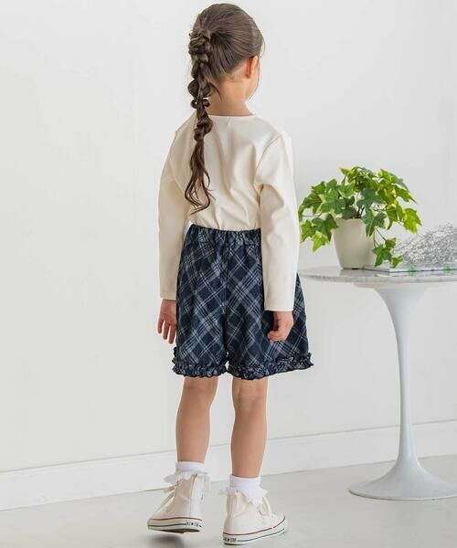 BeBe Petits Pois Vert / ベベ プチ ポワ ヴェール ショート・ハーフ・半端丈パンツ | 【店舗限定】チェック柄デニムキュロットパンツ(95~150cm) | 詳細9