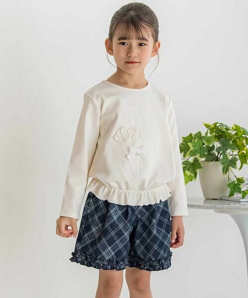 BeBe Petits Pois Vert / ベベ プチ ポワ ヴェール ショート・ハーフ・半端丈パンツ | 【店舗限定】チェック柄デニムキュロットパンツ(95~150cm) | 詳細10