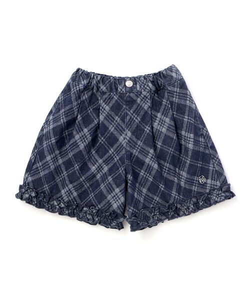 BeBe Petits Pois Vert / ベベ プチ ポワ ヴェール ショート・ハーフ・半端丈パンツ | 【店舗限定】チェック柄デニムキュロットパンツ(95~150cm) | 詳細11