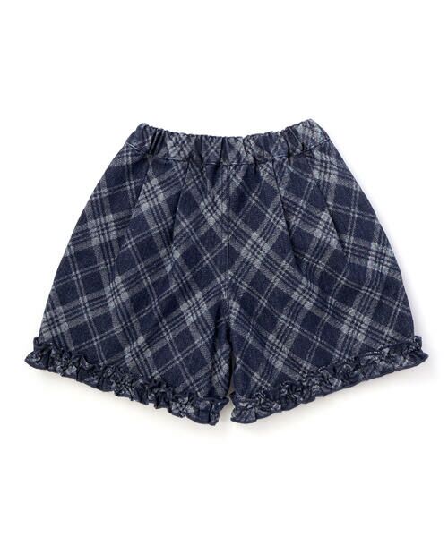 BeBe Petits Pois Vert / ベベ プチ ポワ ヴェール ショート・ハーフ・半端丈パンツ | 【店舗限定】チェック柄デニムキュロットパンツ(95~150cm) | 詳細12