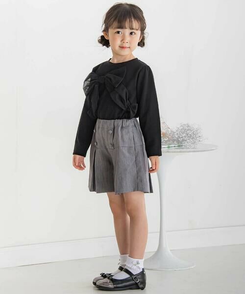BeBe Petits Pois Vert / ベベ プチ ポワ ヴェール ショート・ハーフ・半端丈パンツ | 【店舗限定】ヘリンボーンキュロットパンツ(95~150cm) | 詳細10