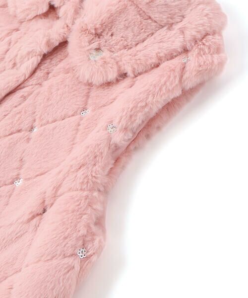 BeBe Petits Pois Vert / ベベ プチ ポワ ヴェール ベスト | 【店舗限定】スパンコールファーベスト(95~150cm) | 詳細9