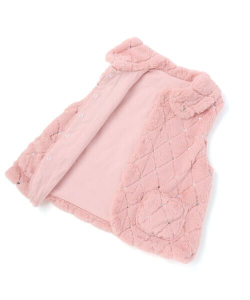 BeBe Petits Pois Vert / ベベ プチ ポワ ヴェール ベスト | 【店舗限定】スパンコールファーベスト(95~150cm) | 詳細12
