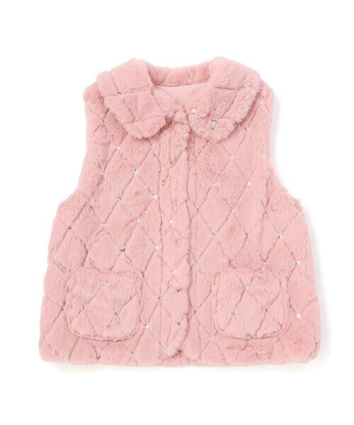 BeBe Petits Pois Vert / ベベ プチ ポワ ヴェール ベスト | 【店舗限定】スパンコールファーベスト(95~150cm) | 詳細4