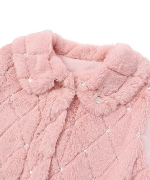 BeBe Petits Pois Vert / ベベ プチ ポワ ヴェール ベスト | 【店舗限定】スパンコールファーベスト(95~150cm) | 詳細6