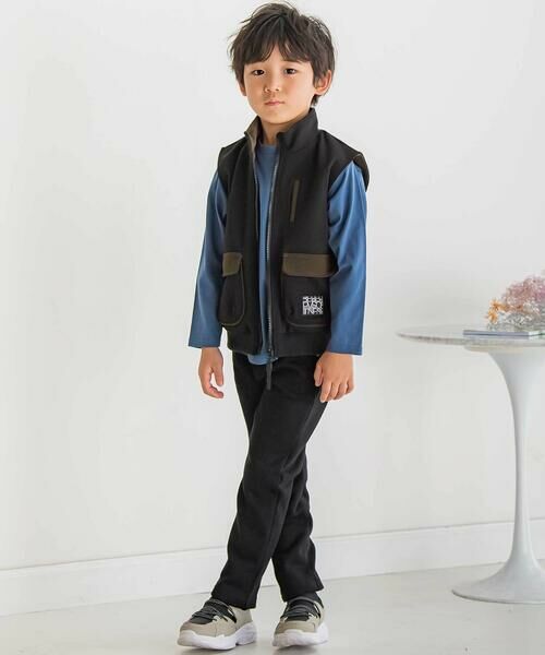 BeBe Petits Pois Vert / ベベ プチ ポワ ヴェール ベスト | 【店舗限定】フラップポケットベスト(95~150cm) | 詳細3