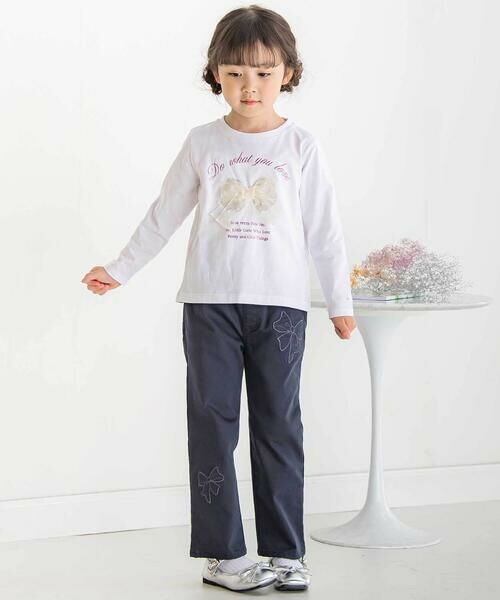 BeBe Petits Pois Vert / ベベ プチ ポワ ヴェール Tシャツ | 【店舗限定】チュールリボンロングTシャツ(95~150cm) | 詳細3