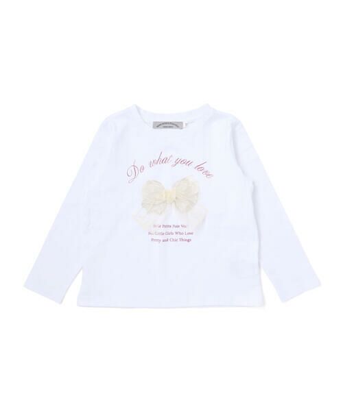 BeBe Petits Pois Vert / ベベ プチ ポワ ヴェール Tシャツ | 【店舗限定】チュールリボンロングTシャツ(95~150cm) | 詳細4