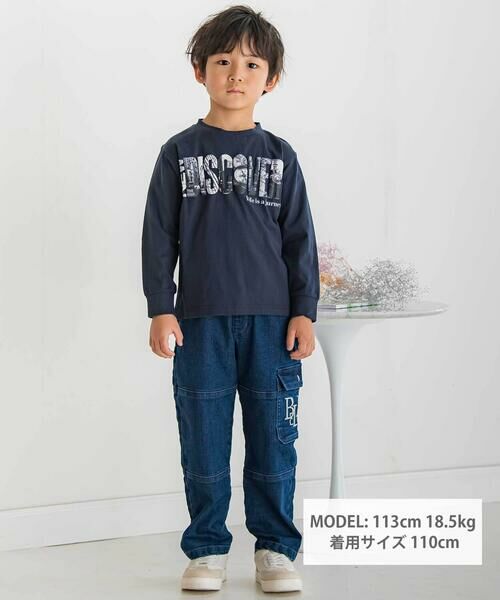 BeBe Petits Pois Vert / ベベ プチ ポワ ヴェール Tシャツ | 【店舗限定】発泡写真プリントロングTシャツ(95~150cm) | 詳細1