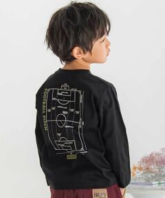 BeBe Petits Pois Vert / ベベ プチ ポワ ヴェール Tシャツ | 【店舗限定】サッカーバックプリントロングTシャツ(95~160cm)