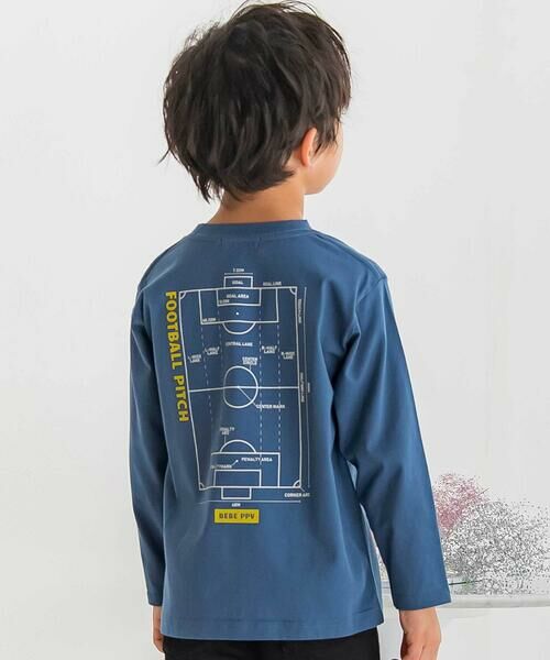 BeBe Petits Pois Vert / ベベ プチ ポワ ヴェール Tシャツ | 【店舗限定】サッカーバックプリントロングTシャツ(95~160cm) | 詳細10