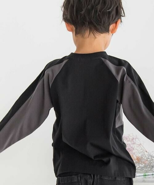 BeBe Petits Pois Vert / ベベ プチ ポワ ヴェール Tシャツ | 【店舗限定】配色切り替えラグランロングTシャツ(95~150cm) | 詳細3