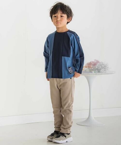 BeBe Petits Pois Vert / ベベ プチ ポワ ヴェール Tシャツ | 【店舗限定】配色切り替えラグランロングTシャツ(95~150cm) | 詳細6