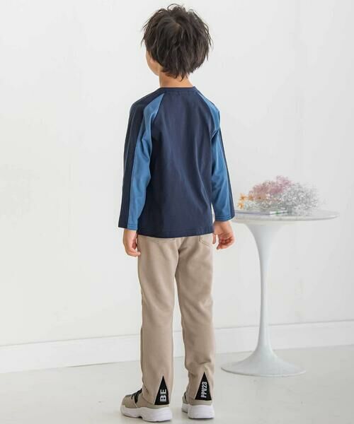 BeBe Petits Pois Vert / ベベ プチ ポワ ヴェール Tシャツ | 【店舗限定】配色切り替えラグランロングTシャツ(95~150cm) | 詳細7