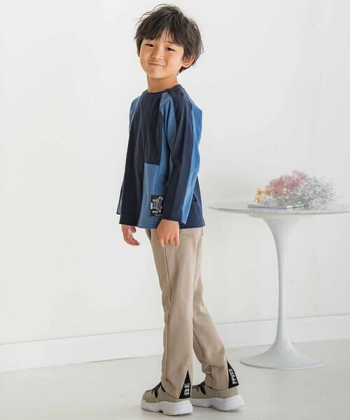 BeBe Petits Pois Vert / ベベ プチ ポワ ヴェール Tシャツ | 【店舗限定】配色切り替えラグランロングTシャツ(95~150cm) | 詳細8