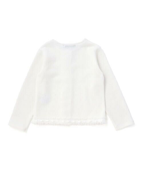 BeBe Petits Pois Vert / ベベ プチ ポワ ヴェール カーディガン・ボレロ | 花レースフリルカーディガン(95~160cm) | 詳細5