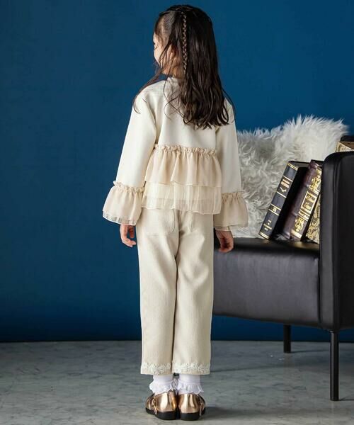 BeBe Petits Pois Vert / ベベ プチ ポワ ヴェール スウェット | シフォンオーガンジーフリルポンチトップス | 詳細3