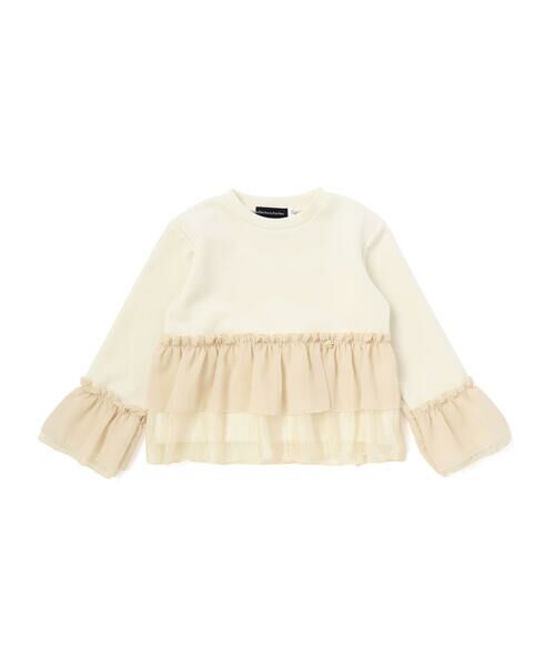 BeBe Petits Pois Vert / ベベ プチ ポワ ヴェール スウェット | シフォンオーガンジーフリルポンチトップス | 詳細4