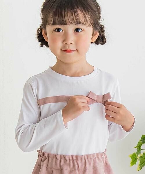 BeBe Petits Pois Vert / ベベ プチ ポワ ヴェール その他トップス | 【店舗限定】リボン長袖Tシャツ+キュロットセットアップ(95~150cm) | 詳細3