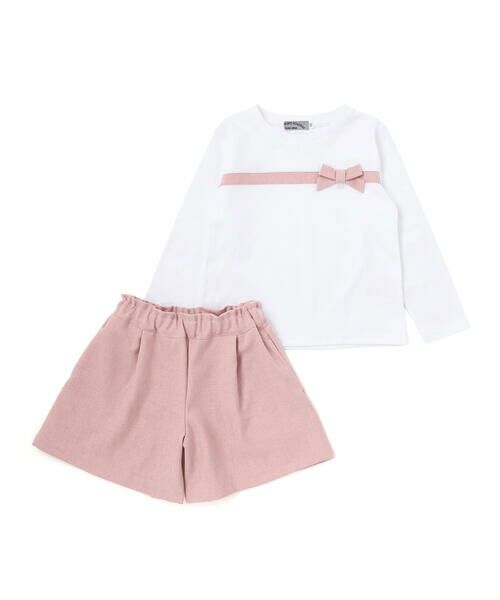 BeBe Petits Pois Vert / ベベ プチ ポワ ヴェール その他トップス | 【店舗限定】リボン長袖Tシャツ+キュロットセットアップ(95~150cm) | 詳細5