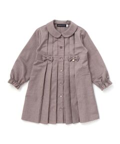 BeBe Petits Pois Vert / ベベ プチ ポワ ヴェール ミニ丈・ひざ丈ワンピース | タックデザインリボンワンピース