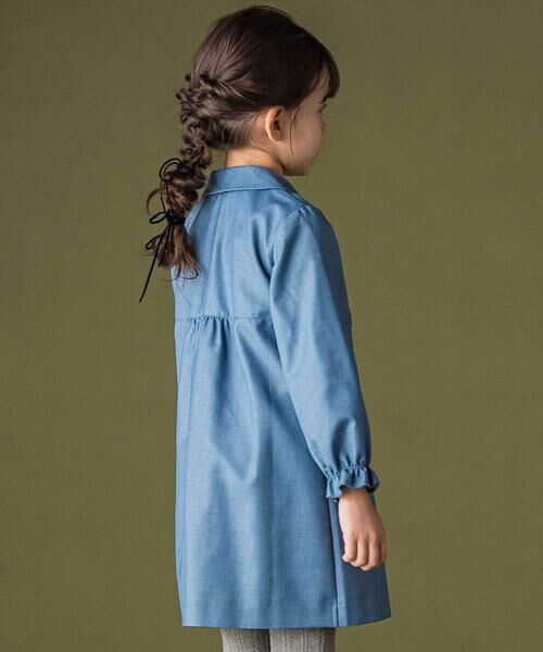 BeBe Petits Pois Vert / ベベ プチ ポワ ヴェール ミニ丈・ひざ丈ワンピース | タックデザインリボンワンピース | 詳細4
