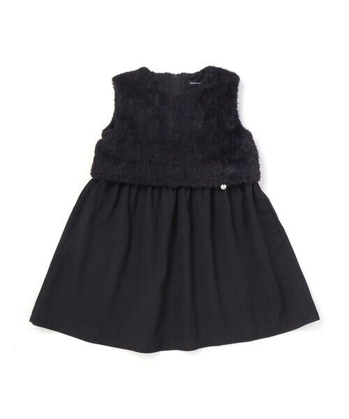 BeBe Petits Pois Vert / ベベ プチ ポワ ヴェール ミニ丈・ひざ丈ワンピース | ファードッキングジャンパースカート(95~150cm) | 詳細3