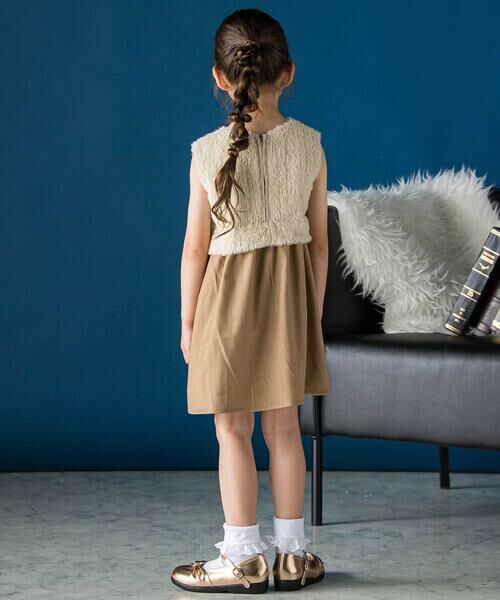 BeBe Petits Pois Vert / ベベ プチ ポワ ヴェール ミニ丈・ひざ丈ワンピース | ファードッキングジャンパースカート(95~150cm) | 詳細8