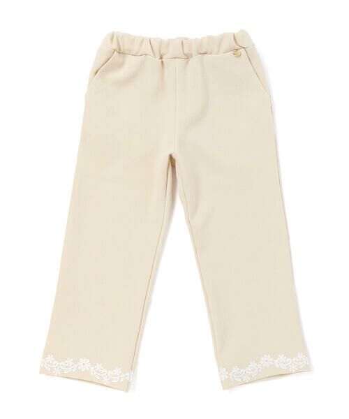 BeBe Petits Pois Vert / ベベ プチ ポワ ヴェール その他パンツ | 裾レースジャガードロングパンツ(95~160cm) | 詳細11