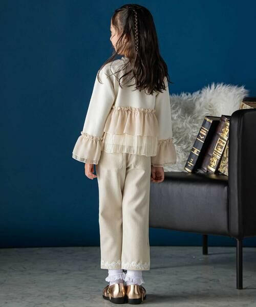 BeBe Petits Pois Vert / ベベ プチ ポワ ヴェール その他パンツ | 裾レースジャガードロングパンツ(95~160cm) | 詳細10