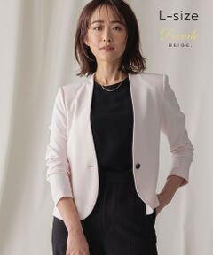 BEIGE, / ベイジ, ノーカラージャケット | 【L-size】LUIZA / ノーカラージャケット
