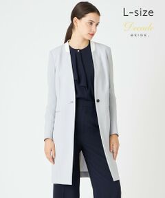 BEIGE, / ベイジ, ノーカラージャケット | 【L-size】CINDY / ノーカラーロングジャケット
