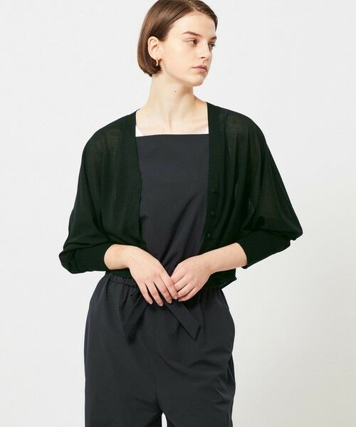 BEIGE, / ベイジ, カーディガン・ボレロ | 【洗える】MOISE / 2WAYドルマンカーディガン(Forest Green × White)