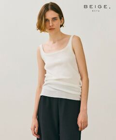 【BEIGE、ecru/WEB限定・洗える】RIB TOPS /  コットンシルクリブキャミソール