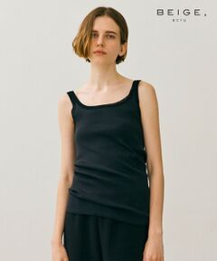 【BEIGEecru/WEB限定・洗える】RIB TOPS /  コットンシルクリブキャミソール