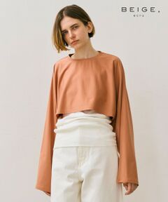 【BEIGE、ecru/WEB限定・洗える】JERSEY STITCH / コットンクロップドトップス