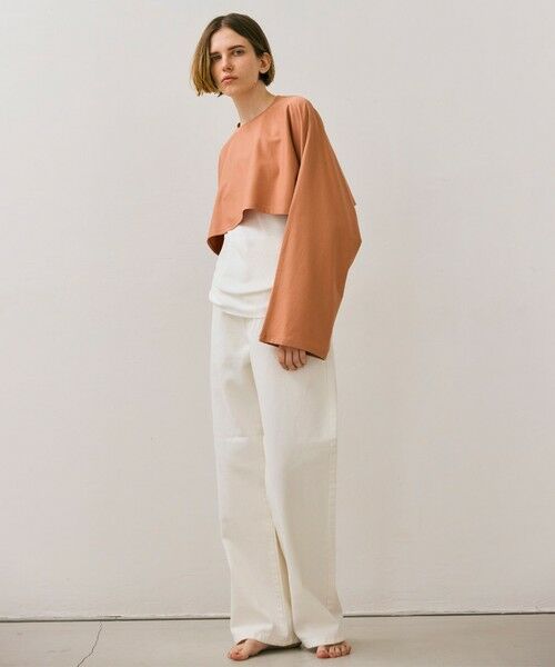 BEIGE, / ベイジ, カットソー | 【BEIGE、ecru/WEB限定・洗える】JERSEY STITCH / コットンクロップドトップス | 詳細6