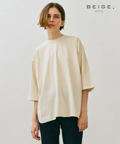 【BEIGE、ecru/WEB限定・洗える】JERSEY STITCH / コットンオーバサイズトップス