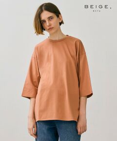 【BEIGE、ecru/WEB限定・洗える】JERSEY STITCH / コットンオーバサイズトップス