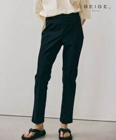 【BEIGE、ecru/WEB限定・洗える】RIB BOTTOMS / ウエストゴムストレッチリブパンツ