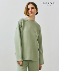 【BEIGE、ecru/WEB限定・洗える】LOOP BACK / コットンスウェットリブトップス