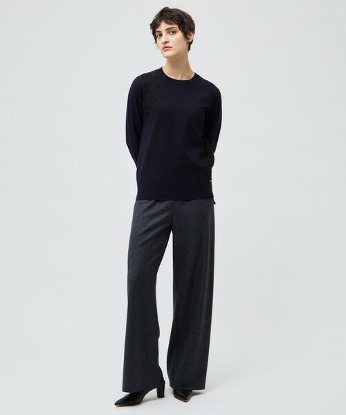 BEIGE, / ベイジ, ニット・セーター | 【ご好評により新色追加!洗える】WILLOW / アシンメトリーレースクルーネックニット | 詳細12