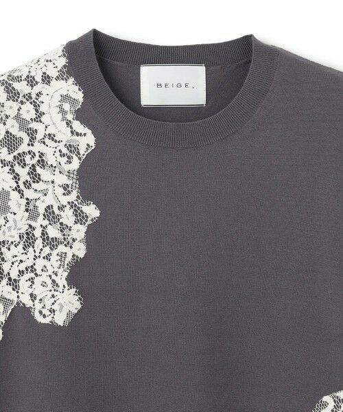 BEIGE, / ベイジ, ニット・セーター | 【ご好評により新色追加!洗える】WILLOW / アシンメトリーレースクルーネックニット | 詳細25