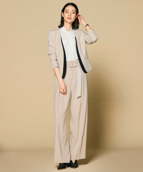 BEIGE ベイジ CINDY ノーカラー ダブル カラー ジャケット L-size】CINDY / ダブルカラージャケット / BEIGE