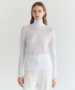 BEIGE, / ベイジ, カットソー | 【洗える】SORE / コットンシアーハイネックカットソー