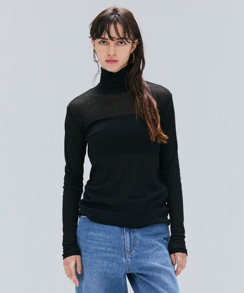 BEIGE, / ベイジ, カットソー | SORE / コットンシアーハイネックカットソー(Black)