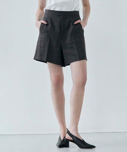 BEIGE,/ベイジ, 【CLASSY. 4月号掲載】CRINUM / リネンショートパンツ Dark Brown 4 BEIGE,/ベイジ, 【CLASSY. 4月号掲載】CRINUM / リネンショートパンツ Dark Brown 4