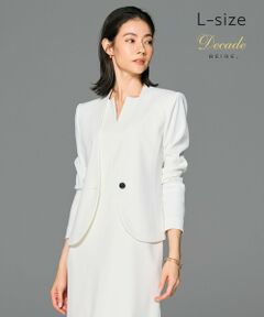 BEIGE, / ベイジ, ノーカラージャケット | 【洗える・L-size】LUIZA / ノーカラージャケット