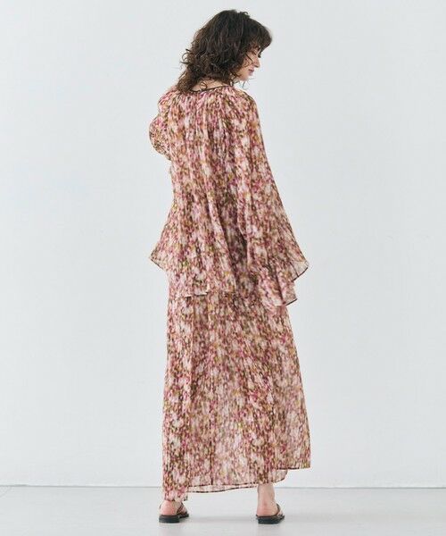 BEIGE, / ベイジ, ミニ・ひざ丈スカート | 【洗える】BORONIA / フラワーシフォンロングスカート | 詳細5